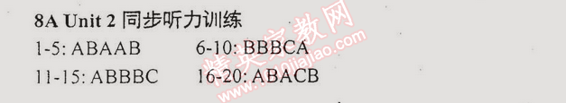 2014年時(shí)代新課程初中英語八年級(jí)上冊(cè) 第2單元同步聽力訓(xùn)練