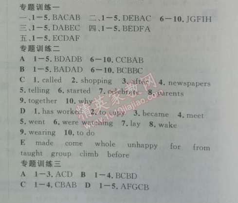 2014年长江暑假作业八年级英语 专题训练