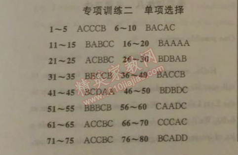 2014年暑假大串联八年级英语译林牛津版 专项训练二