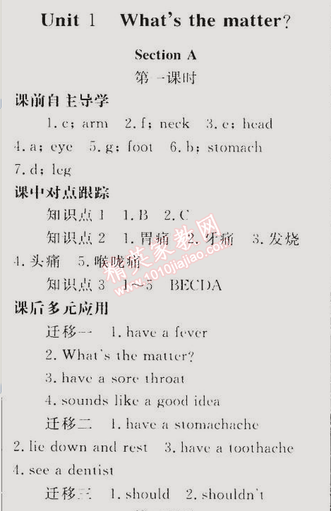 2015年同步轻松练习八年级英语下册人教版 第1单元