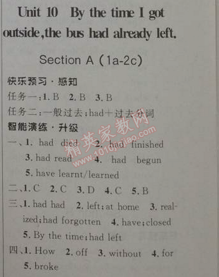 2014年初中同步測(cè)控優(yōu)化設(shè)計(jì)九年級(jí)英語(yǔ)全一冊(cè)人教版 10單元1