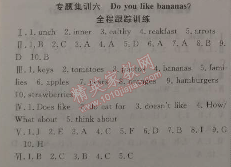 2015年寒假總動員七年級英語人教版 專題集訓(xùn)六