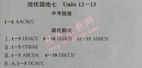 2014年给力100学年总复习七年级全年复习加假期预习英语人教版 培优园地七