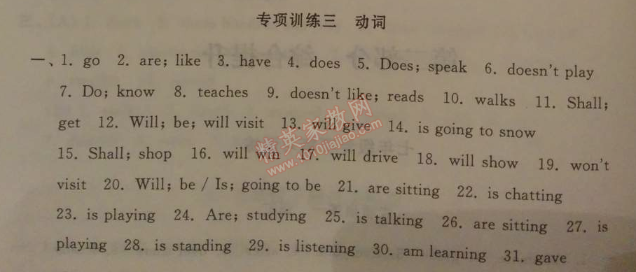 2014年暑假大串联七年级英语译林牛津版 专项训练三