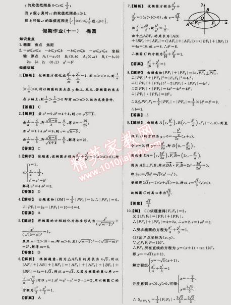 2015年非常完美完美假期高二數(shù)學(xué)理科 0