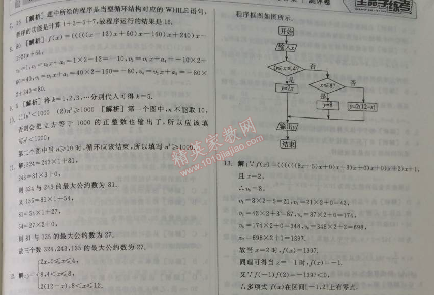 2014年全品學(xué)練考測評卷高中數(shù)學(xué)必修3人教A版 單元測評一A