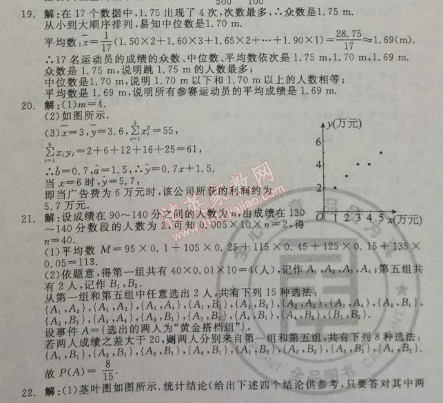 2014年全品學練考測評卷高中數(shù)學必修3人教A版 終結測試一