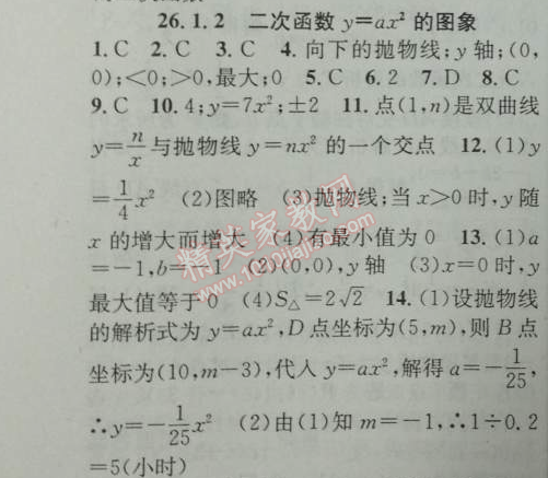 2014年黄冈金牌之路练闯考九年级数学下册人教版 第一节2