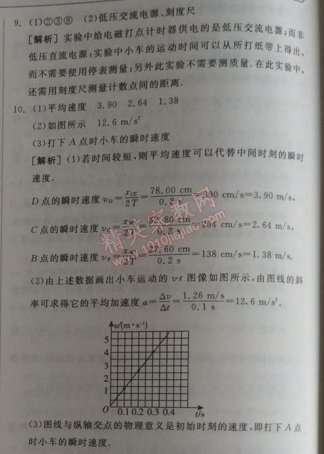 2014年全品學(xué)練考測(cè)評(píng)卷高中物理必修1人教版 第二章1