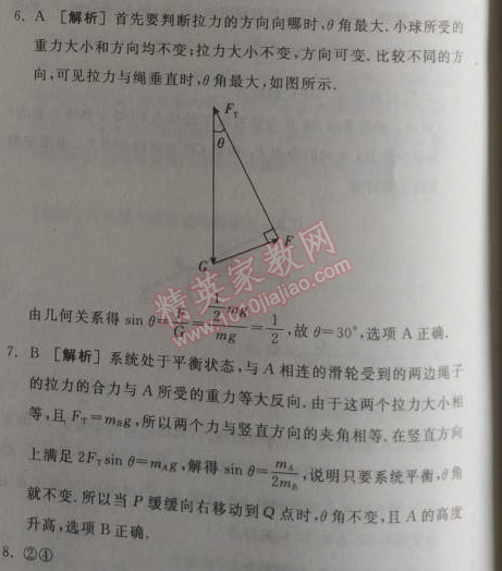 2014年全品學練考測評卷高中物理必修1人教版 單元測評三A