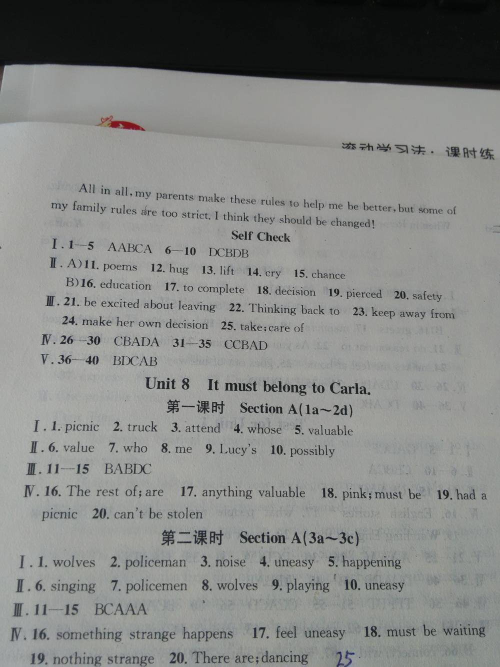 2015名校课堂滚动学习法英语九年级上册人教版 第25页