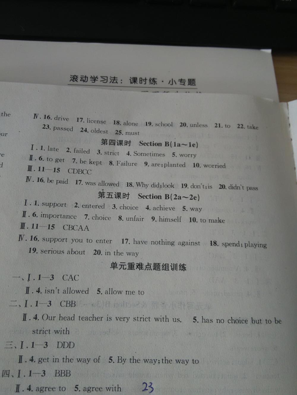 2015名校課堂滾動學(xué)習(xí)法英語九年級上冊人教版 第23頁