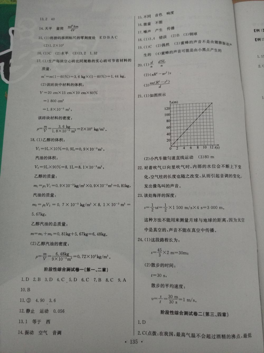 2015長江全能學(xué)案同步練習(xí)冊八年級物理上冊人教版 第21頁