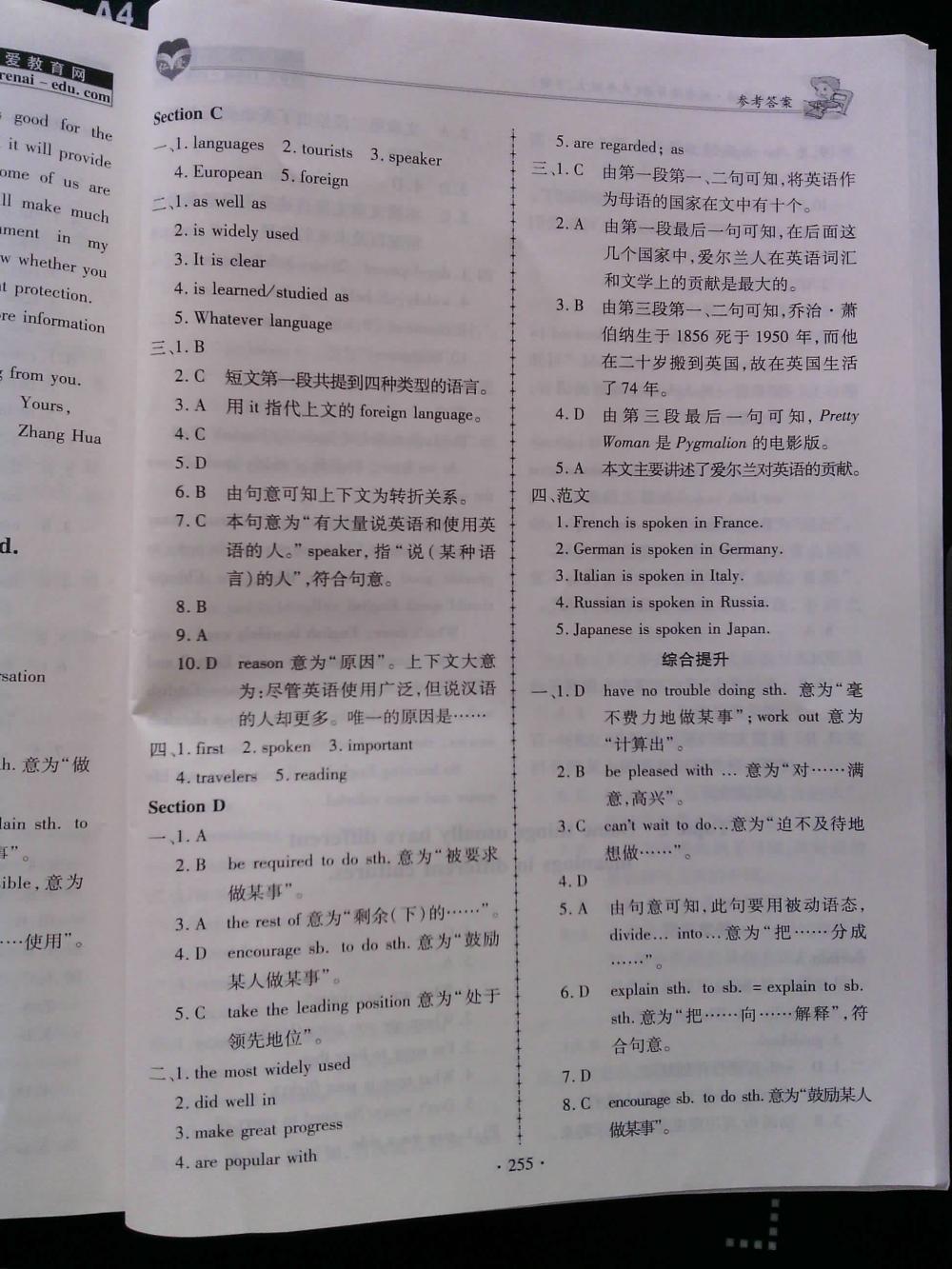 仁愛(ài)英語(yǔ)同步練習(xí)冊(cè)九年級(jí)上冊(cè)下冊(cè)合訂本 第20頁(yè)