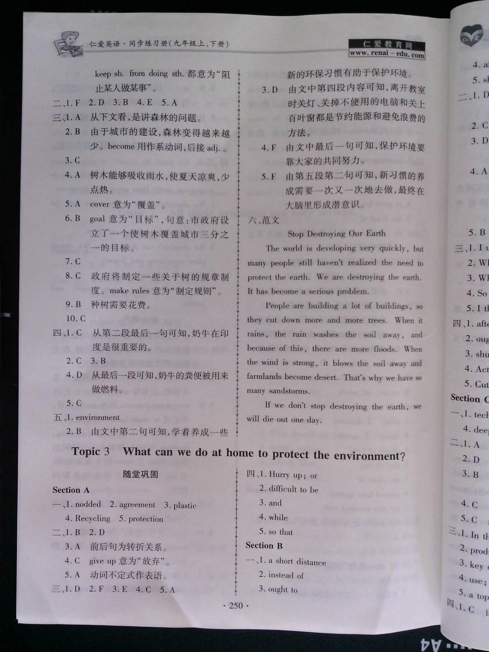 仁爱英语同步练习册九年级上册下册合订本 第14页