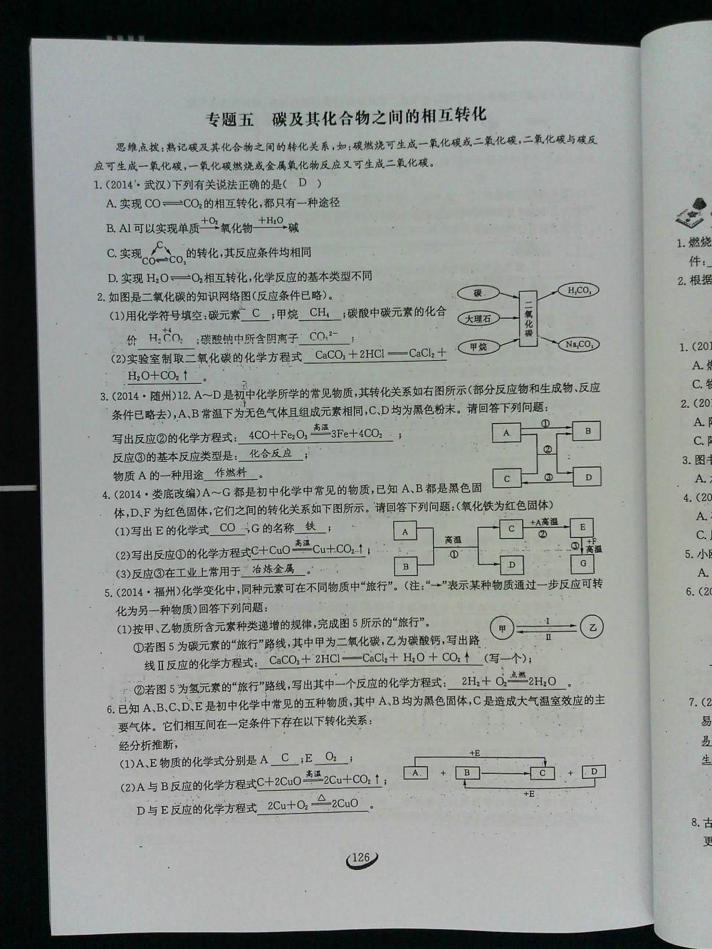 2015新觀察課時(shí)作業(yè)九年級(jí)化學(xué)上冊(cè) 第126頁