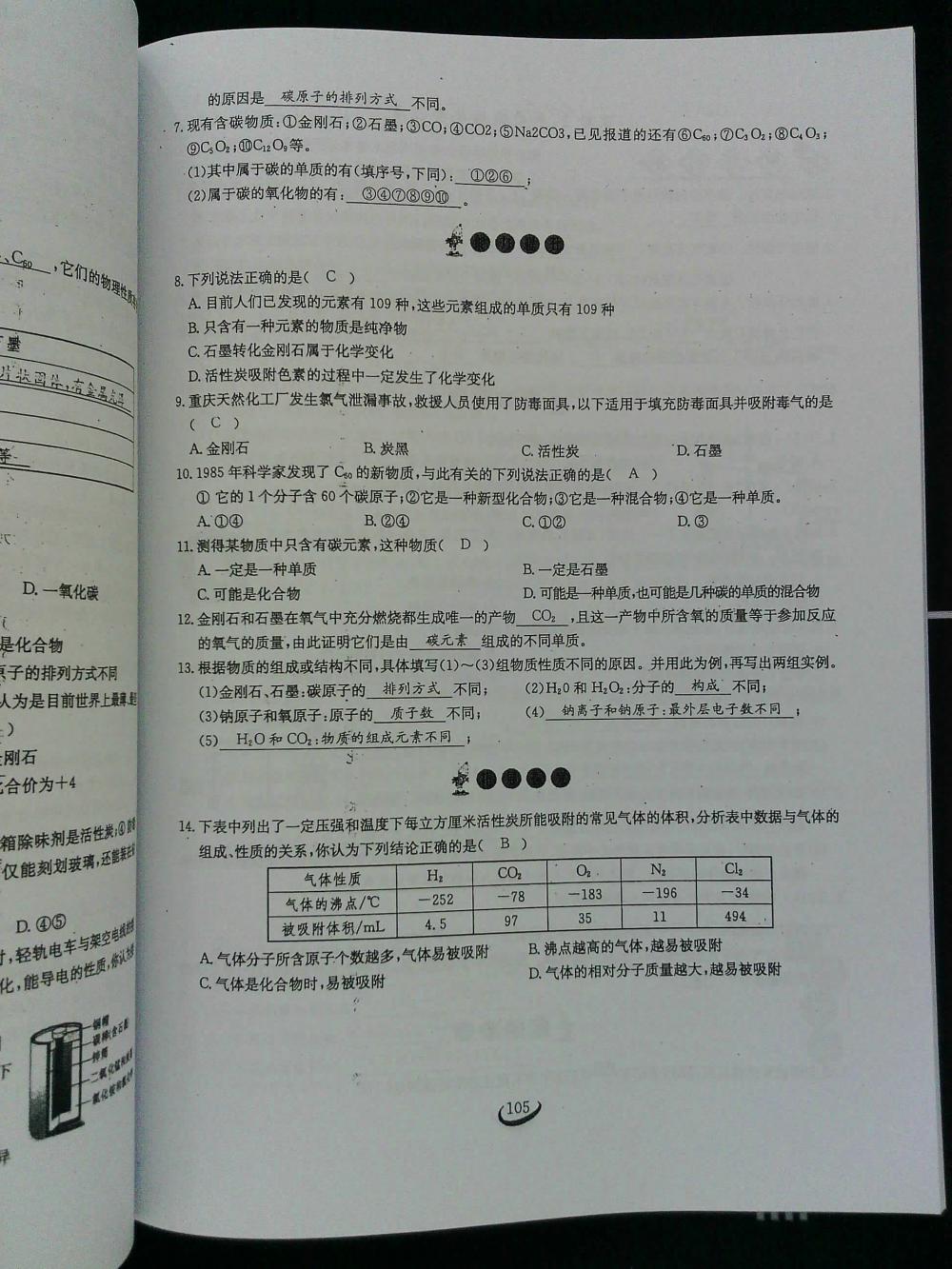 2015新觀察課時(shí)作業(yè)九年級(jí)化學(xué)上冊(cè) 第105頁(yè)