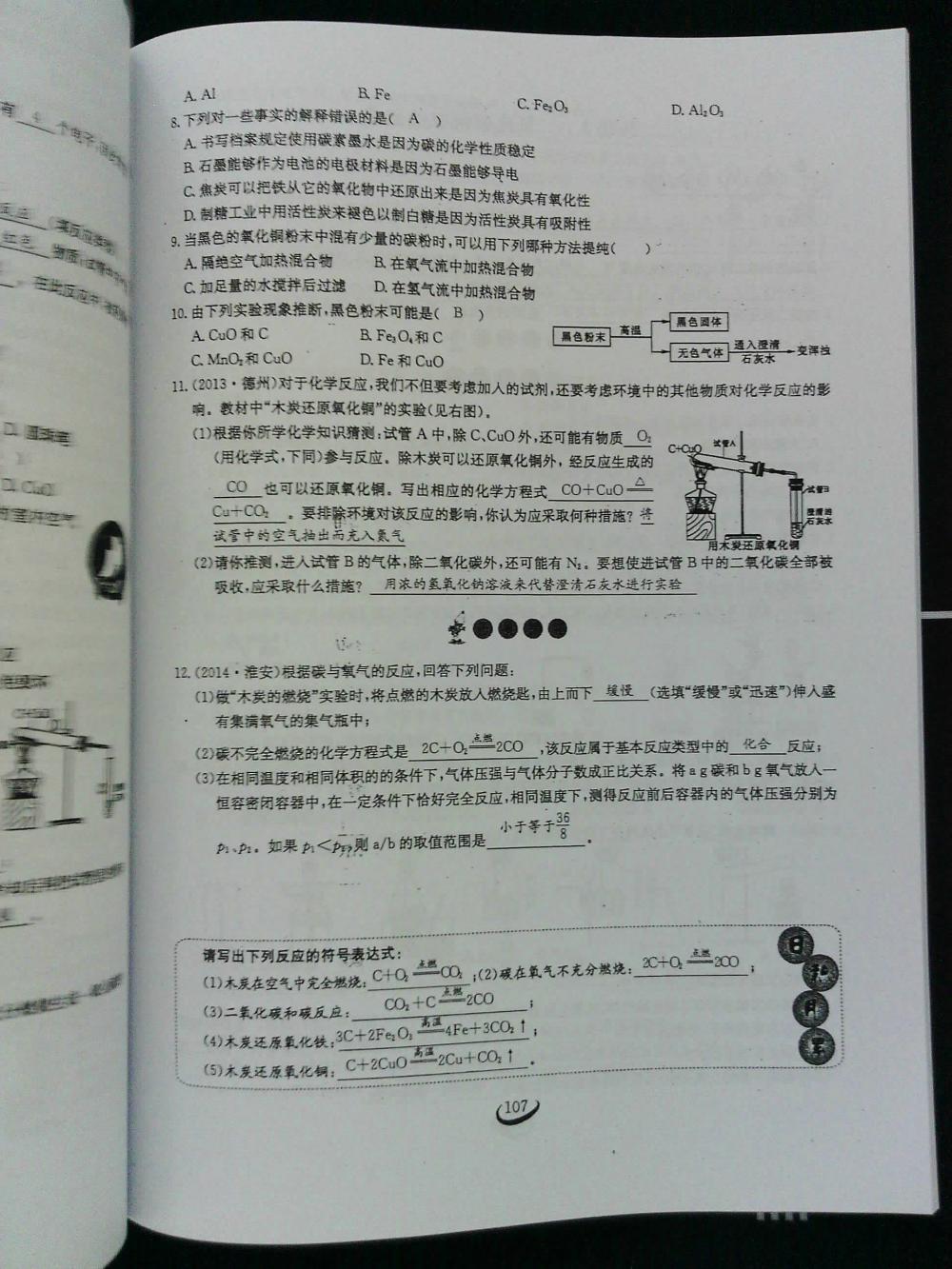 2015新觀察課時作業(yè)九年級化學上冊 第107頁