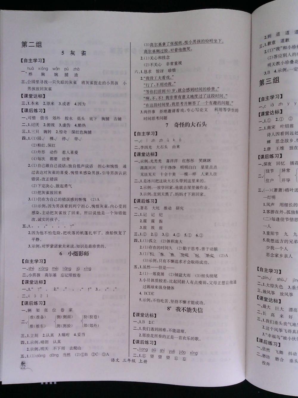 2015年同步导学案课时练三年级语文上册人教版河北专版 第2页