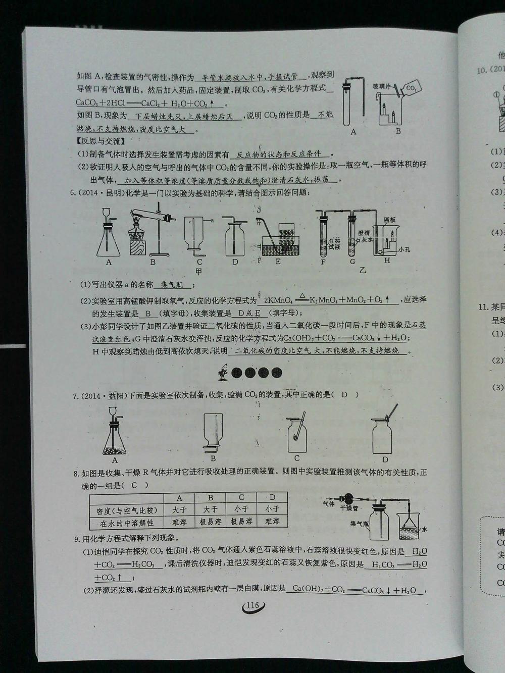 2015新觀察課時作業(yè)九年級化學上冊 第116頁