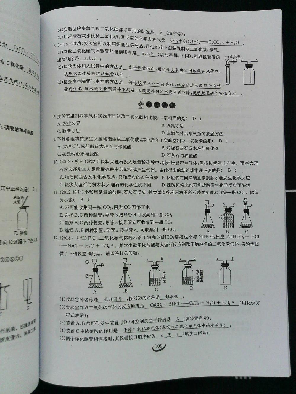 2015新觀察課時作業(yè)九年級化學(xué)上冊 第109頁