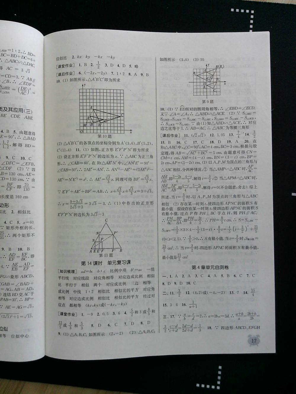 通城學(xué)典課時(shí)作業(yè)本九年級(jí)數(shù)學(xué)全一冊(cè)浙教版 第17頁(yè)