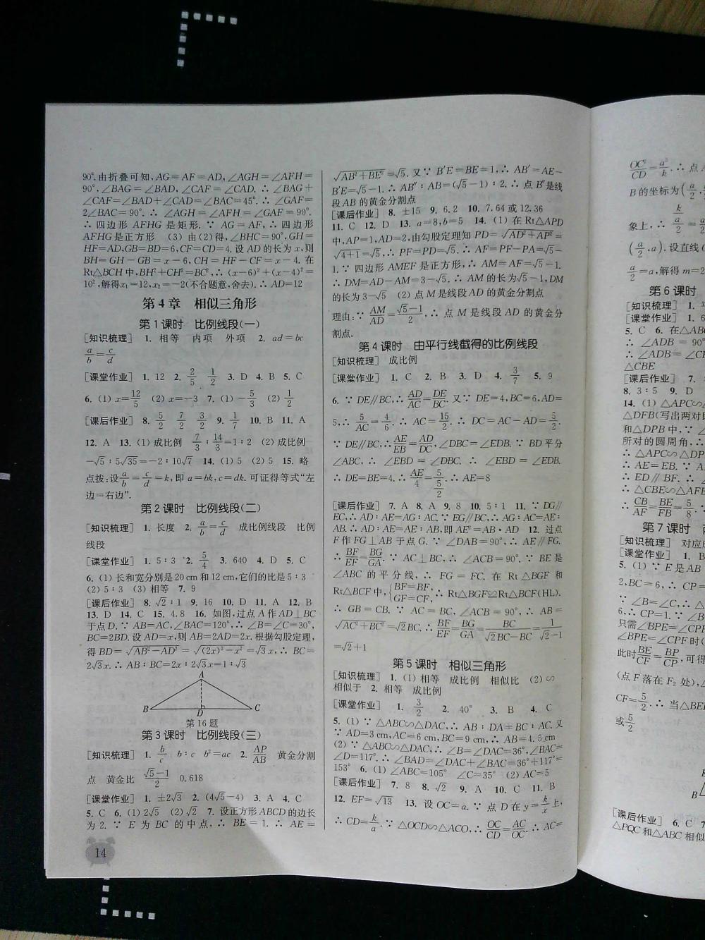 通城學(xué)典課時(shí)作業(yè)本九年級(jí)數(shù)學(xué)全一冊(cè)浙教版 第14頁