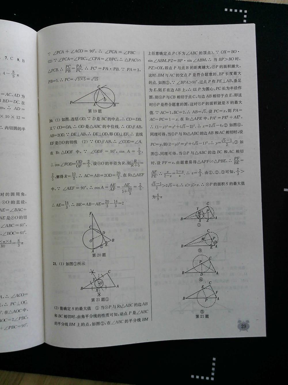 通城學(xué)典課時(shí)作業(yè)本九年級(jí)數(shù)學(xué)全一冊(cè)浙教版 第29頁(yè)