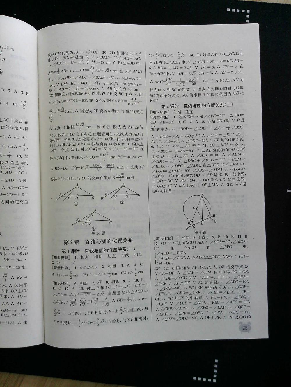 通城學(xué)典課時(shí)作業(yè)本九年級(jí)數(shù)學(xué)全一冊(cè)浙教版 第25頁