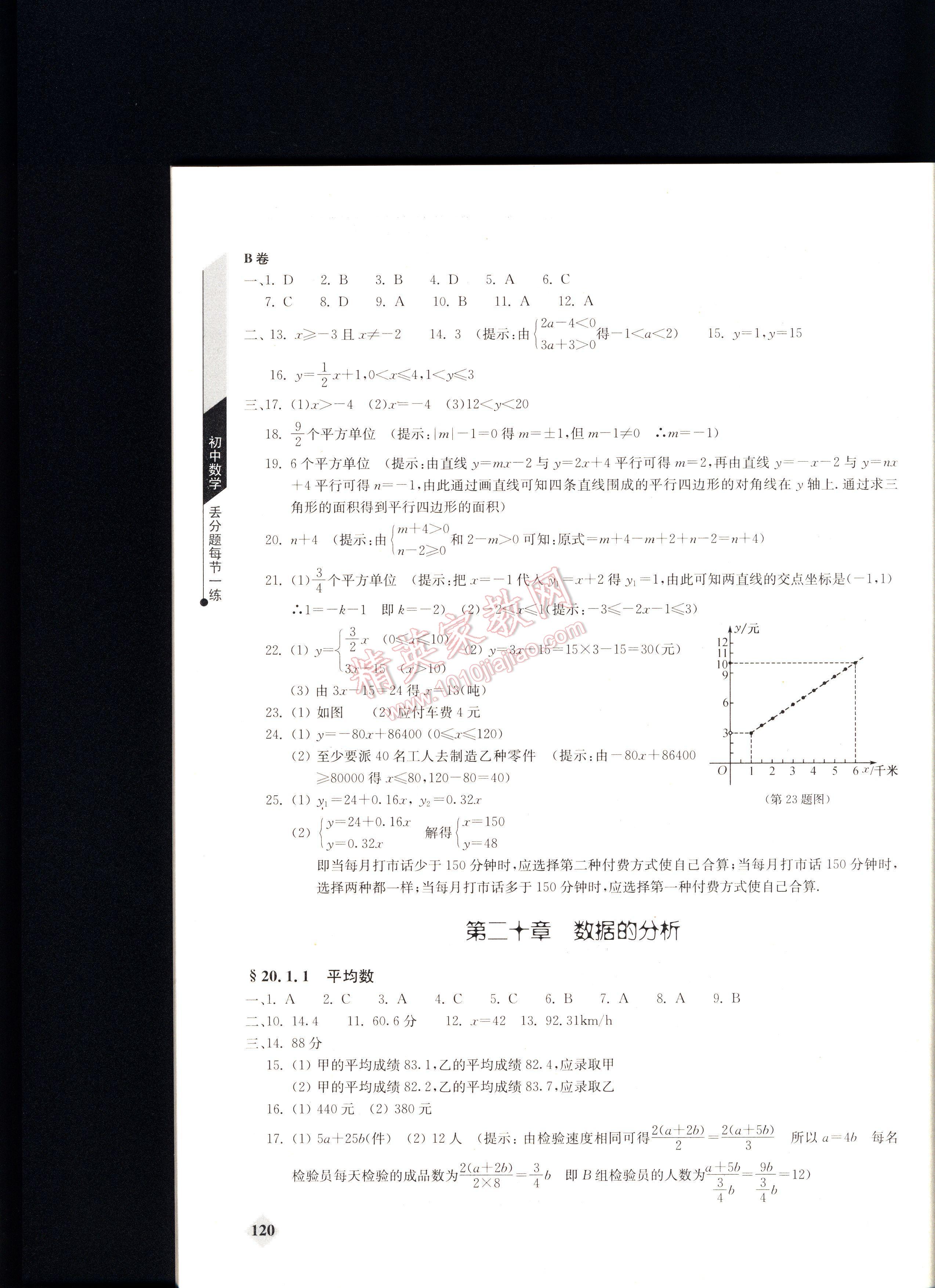 丟分題初中數(shù)學(xué)每節(jié)一練八年級(jí)下冊(cè) 第120頁(yè)