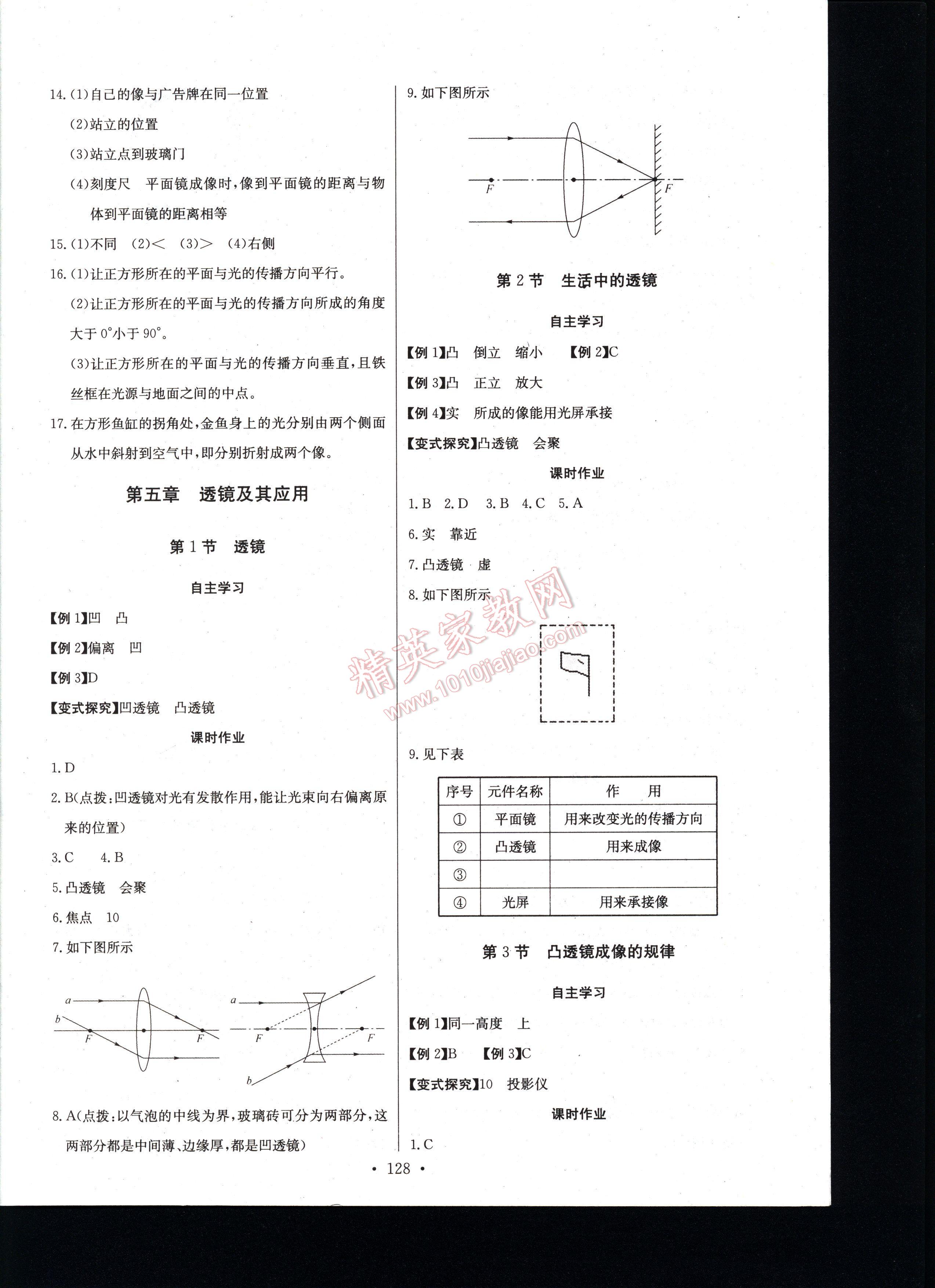 長江全能學案同步練習冊物理八年級上冊人教版 第128頁