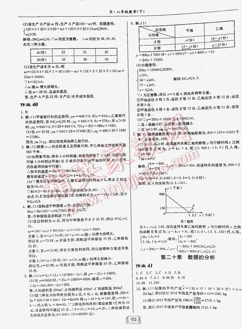 2016年啟東中學作業(yè)本八年級數(shù)學下冊人教版 第153頁