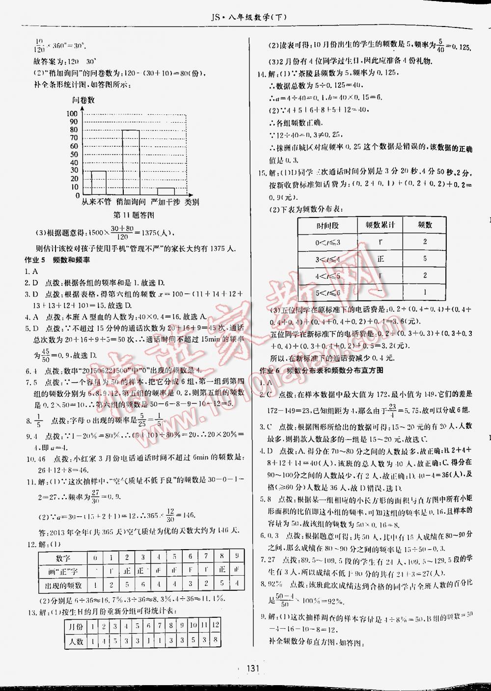 2016年启东中学作业本八年级数学下册江苏版 第131页