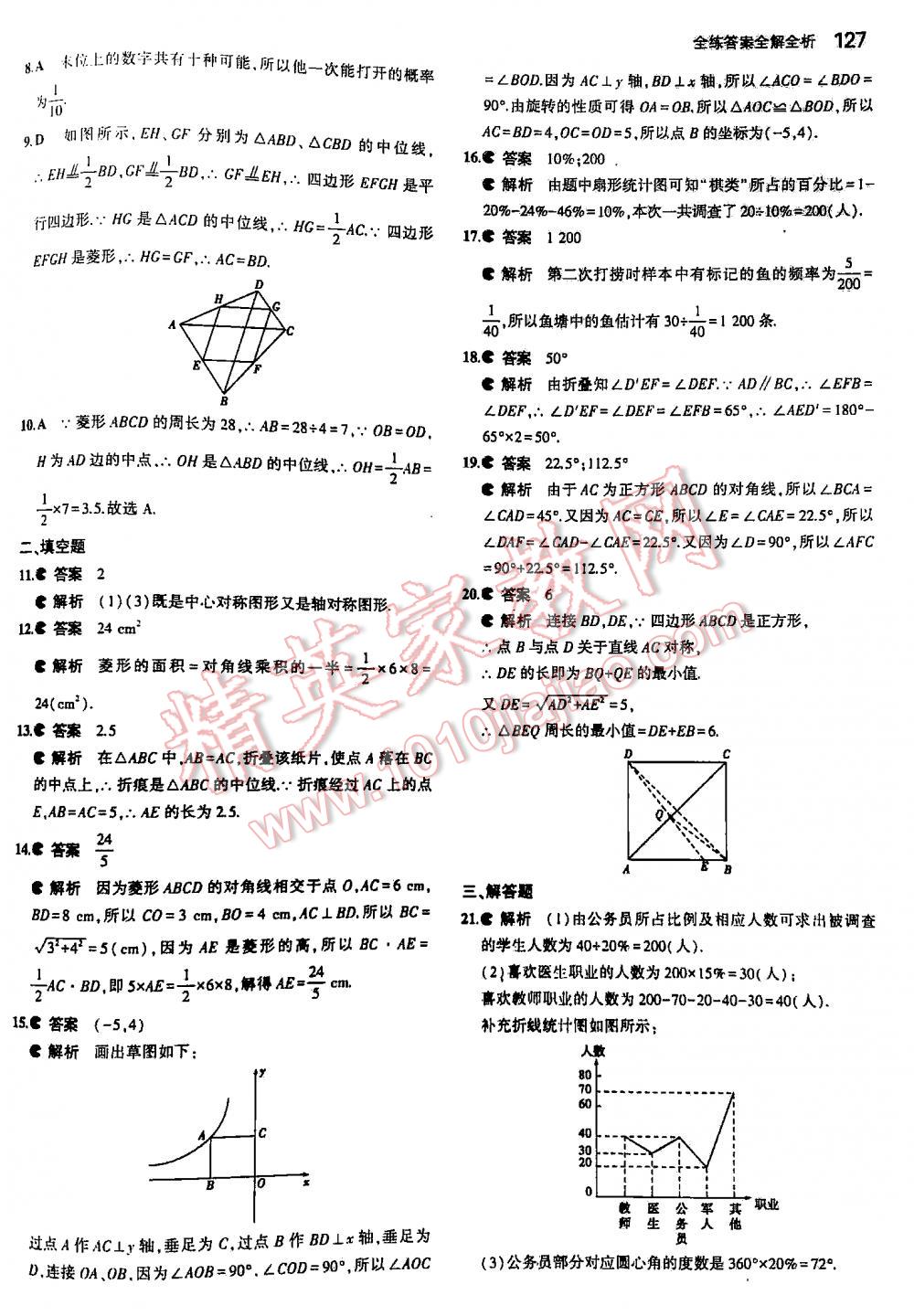 2016年5年中考3年模擬初中數(shù)學(xué)八年級(jí)下冊蘇科版 第127頁