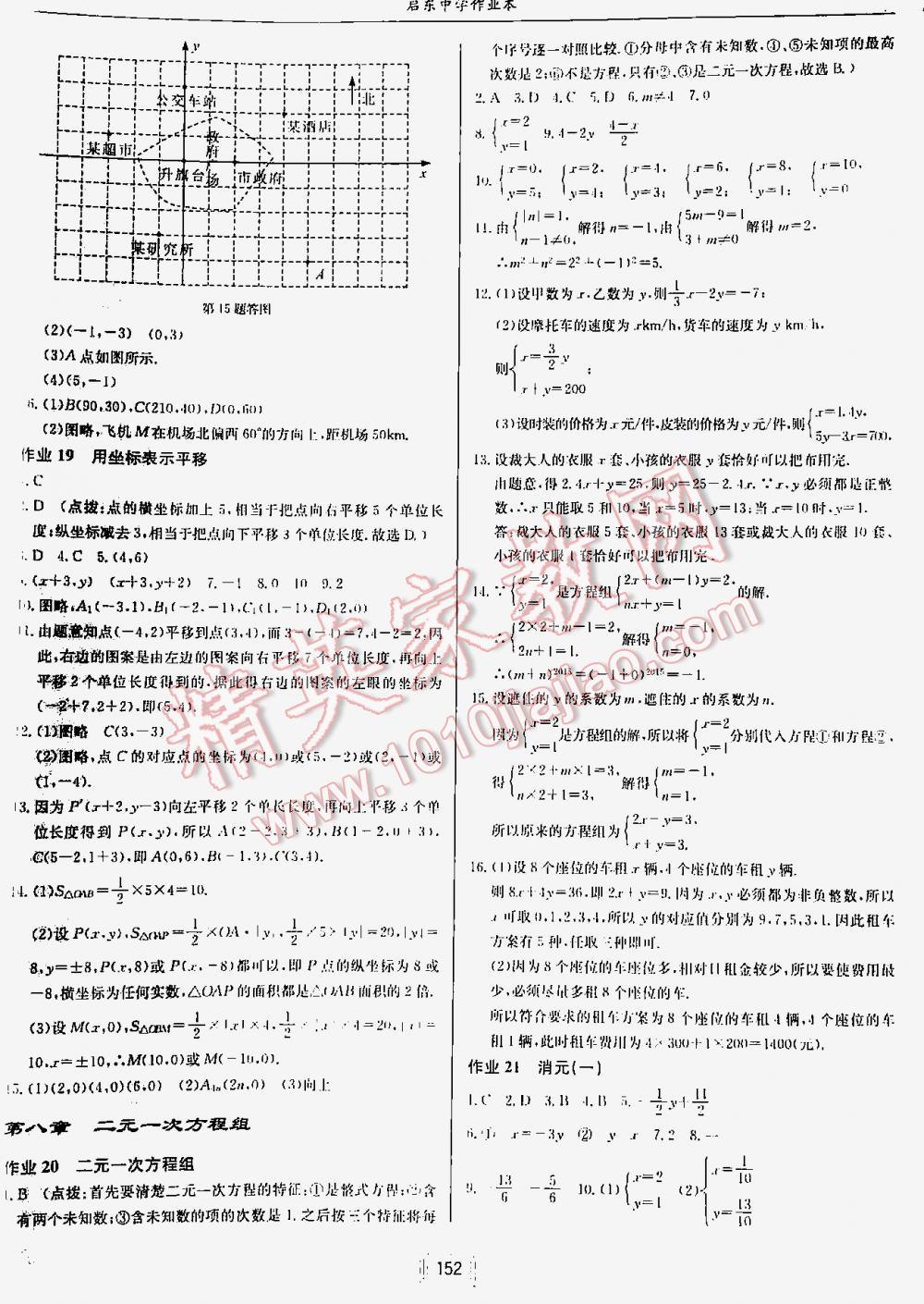 2016年啟東中學(xué)作業(yè)本七年級數(shù)學(xué)下冊人教版 第152頁