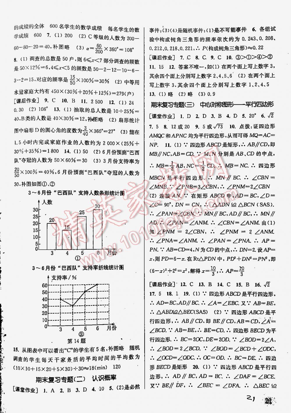 2016年通城学典课时作业本八年级数学下册江苏版 第21页