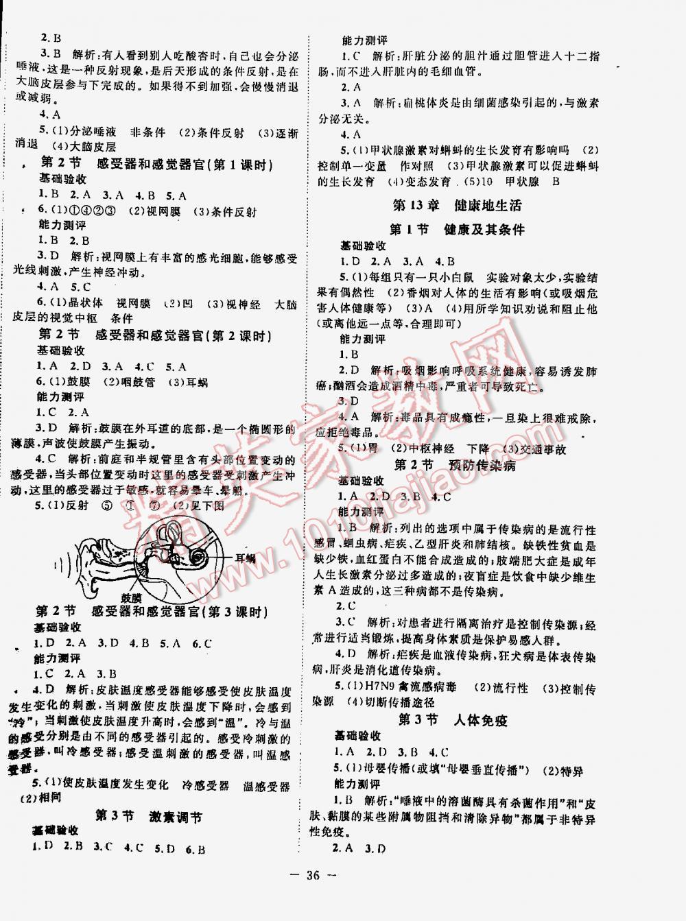 2016年課堂精練七年級生物下冊北師大版 第36頁