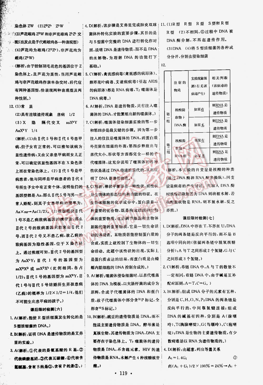 2016年能力培養(yǎng)與測試高中生物必修2人教版 第119頁