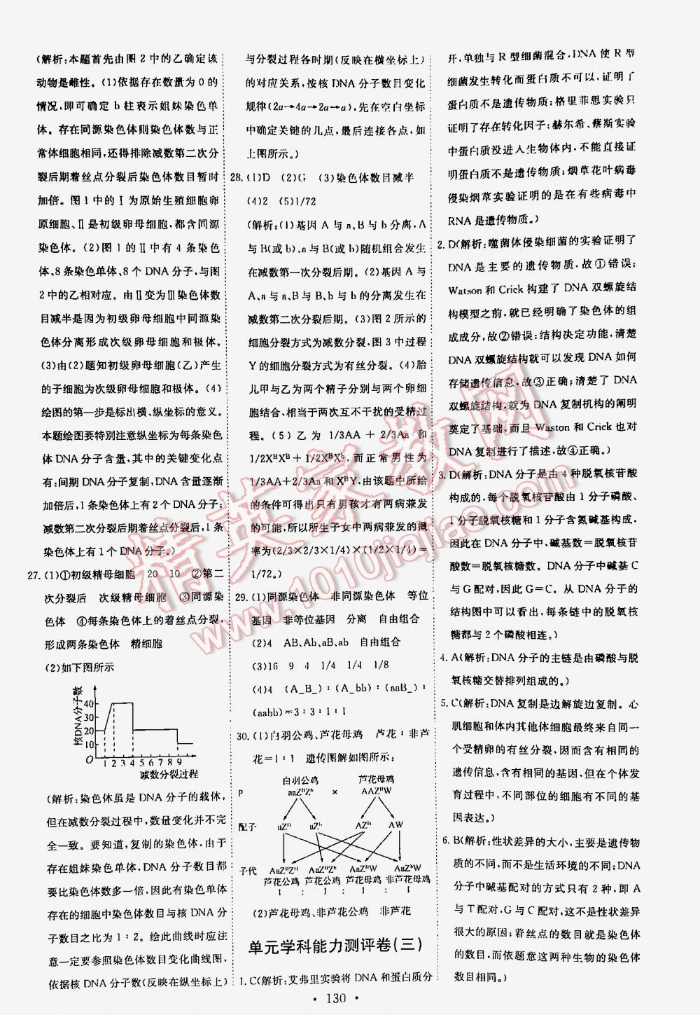 2016年能力培養(yǎng)與測(cè)試高中生物必修2人教版 第130頁