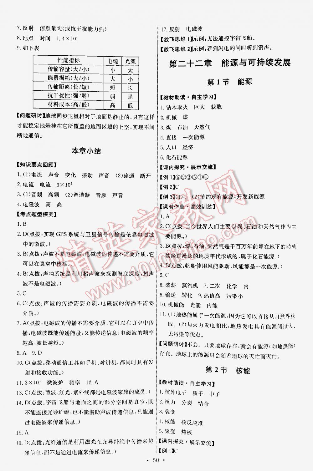 2016年能力培養(yǎng)與測試九年級物理下冊人教版 第50頁