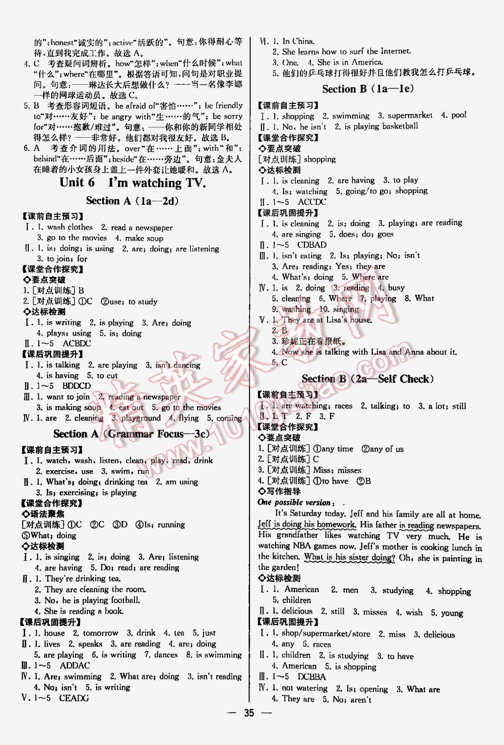 2016年同步導(dǎo)學(xué)案課時練七年級英語下冊人教版河北專版 第35頁