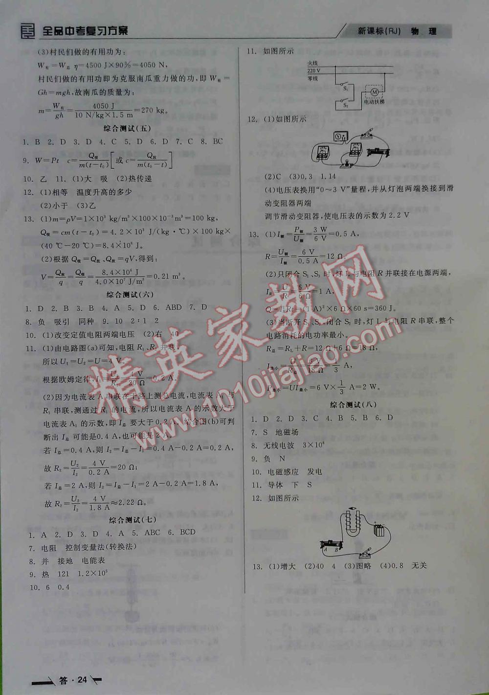 2016年全品中考復(fù)習(xí)方案物理新課標(biāo)（RJ) 第24頁