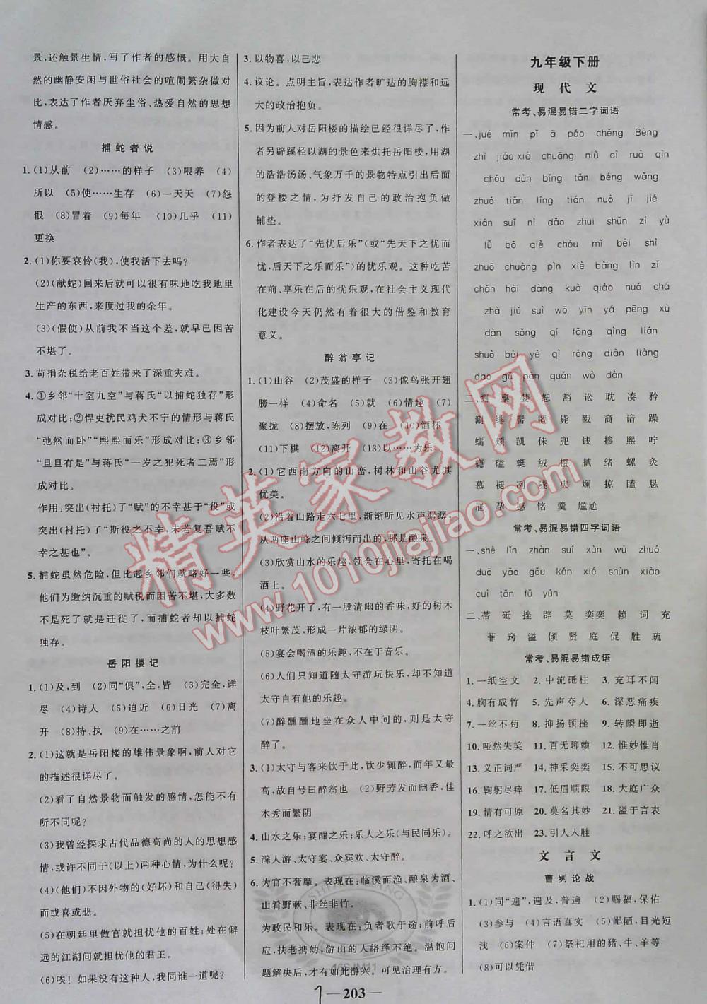 2016年世紀(jì)金榜初中語文全程復(fù)習(xí)方略講解案 第7頁