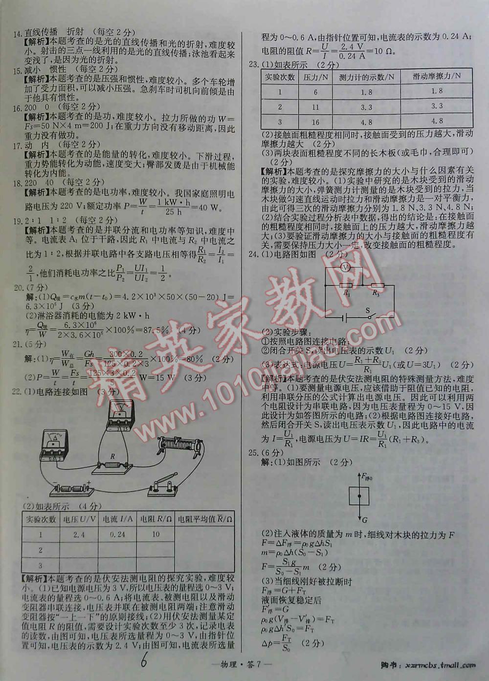 2016年天利38套新课标全国中考试题精选物理 第6页