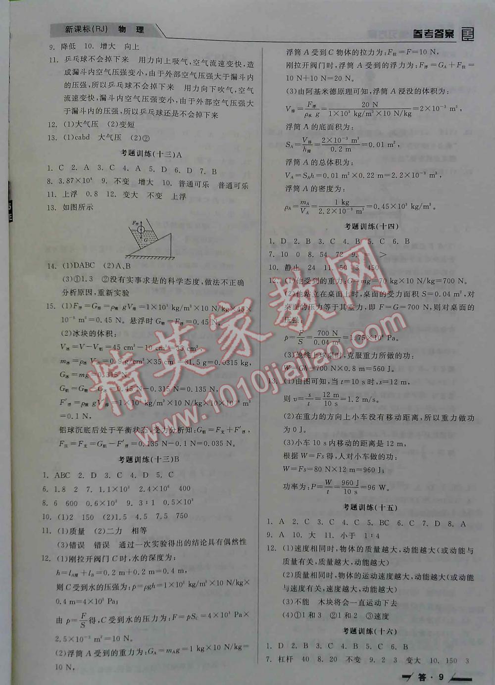 2016年全品中考復(fù)習(xí)方案物理新課標(biāo)（RJ) 第9頁