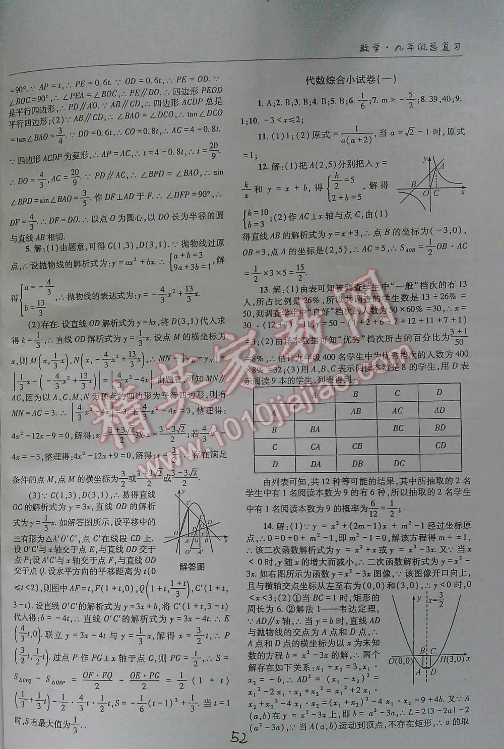 2016年中考總復(fù)習(xí)理科愛好者第27~28期數(shù)學(xué) 第52頁