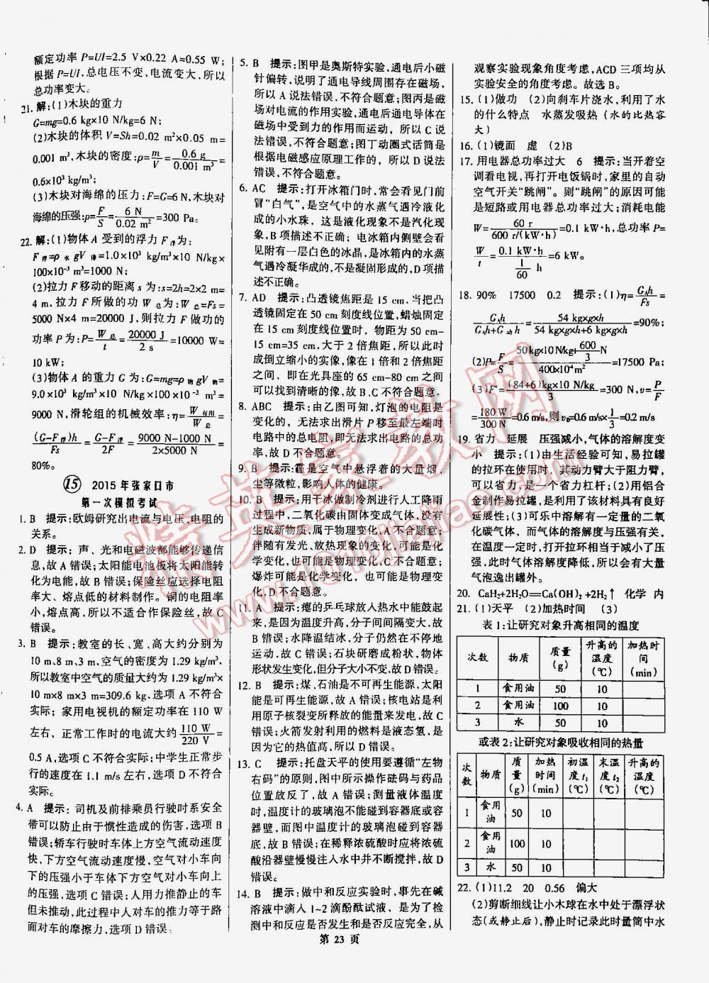 2016年全優(yōu)中考通用版全國中考試題精選精析九年級物理河北專版 第23頁