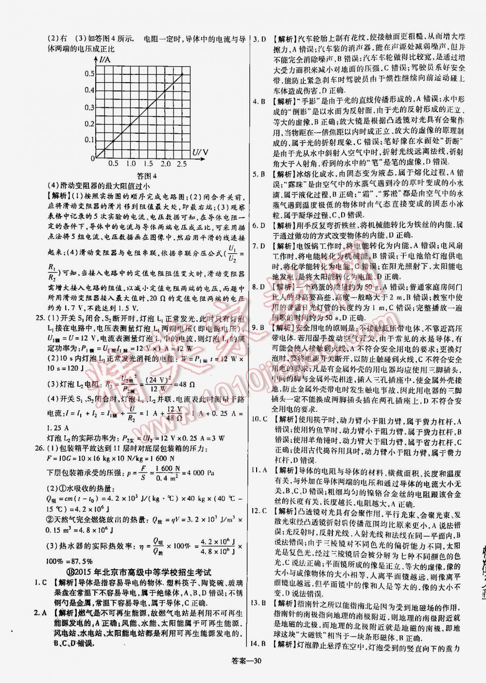 2016年金考卷山东中考45套汇编物理 第30页