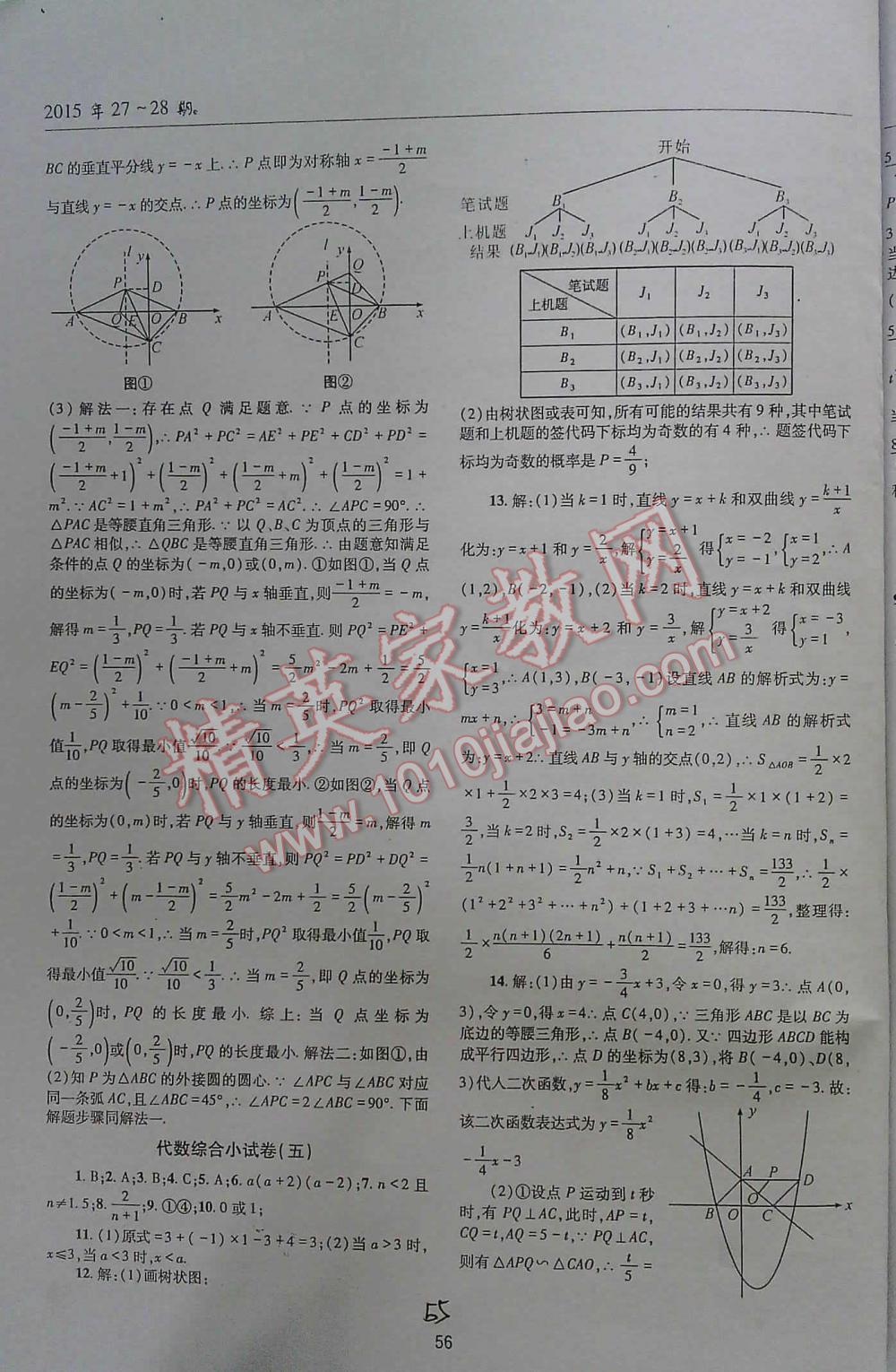 2016年中考總復(fù)習(xí)理科愛(ài)好者第27~28期數(shù)學(xué) 第55頁(yè)