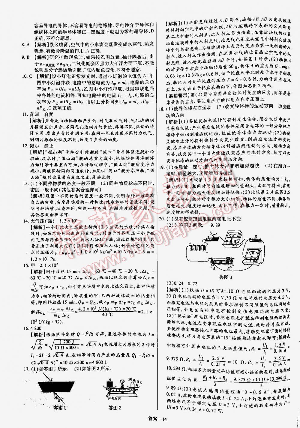 2016年金考卷山東中考45套匯編物理 第14頁(yè)